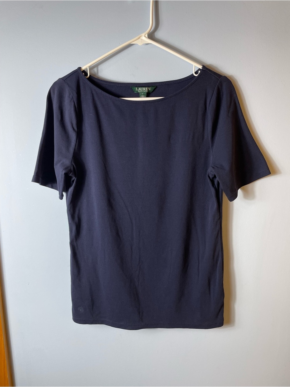 Lauren Ralph Lauren Navy Short Sleeve Scoop Neck Tee Shirt